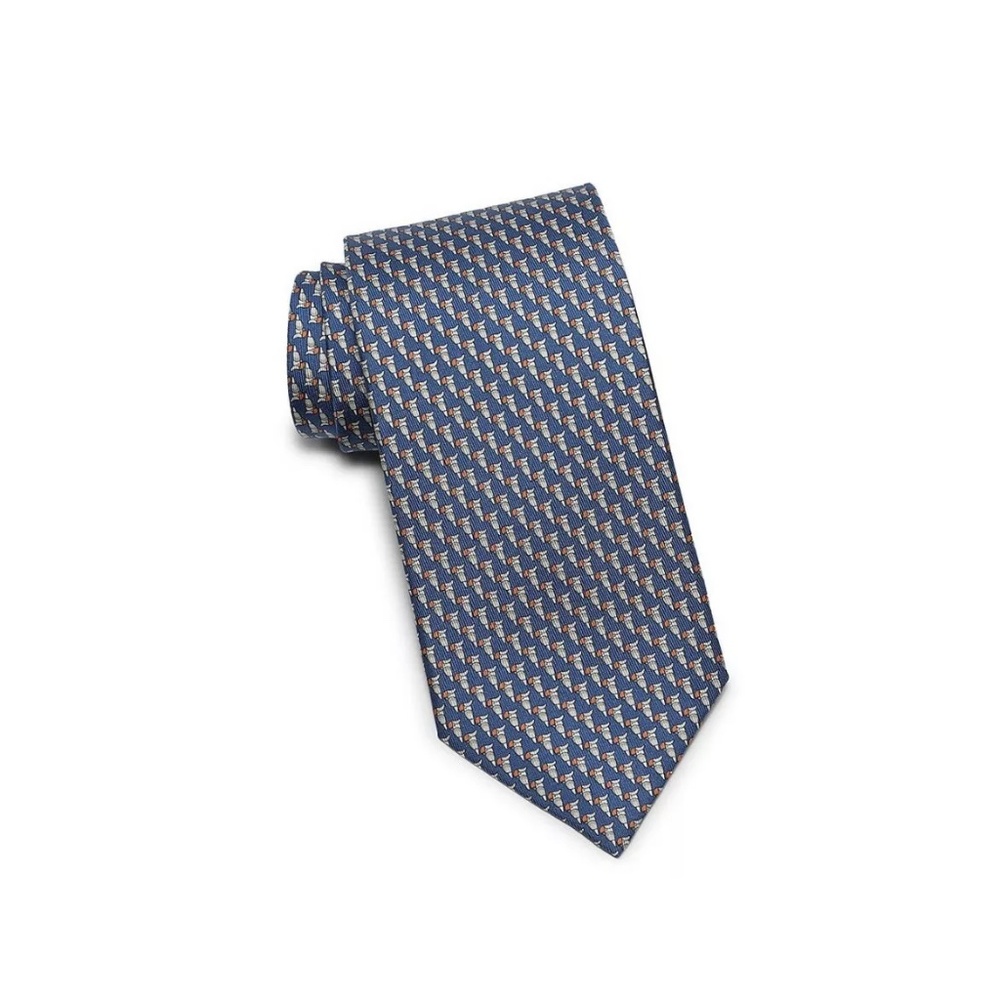 NIB Men’s Salvatore Ferragamo Navy Parrot 100% Silk Tie